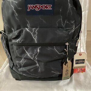Jansport Superbreak Backpack Lightning Print Black 15" Laptop Sleeve Durable Rec